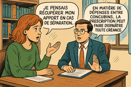 Concubins & séparation : la prescription fait disparaître tout remboursement